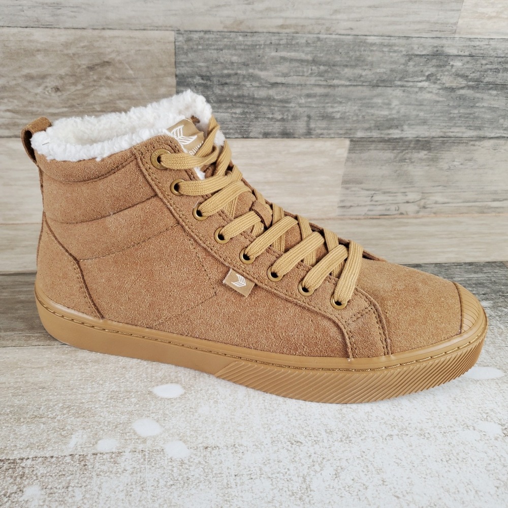 Cariuma OCA Therma Mens Shoes Sz 9.5 All Camel Lace Up Mid Top Sneakers
